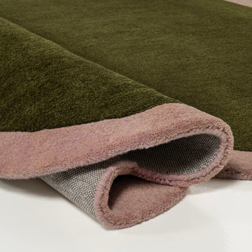 Whimsical Modern Border Geometric Handwoven Wool Area Rug